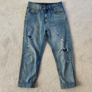 Nasty Gal Ripped Mom Jeans